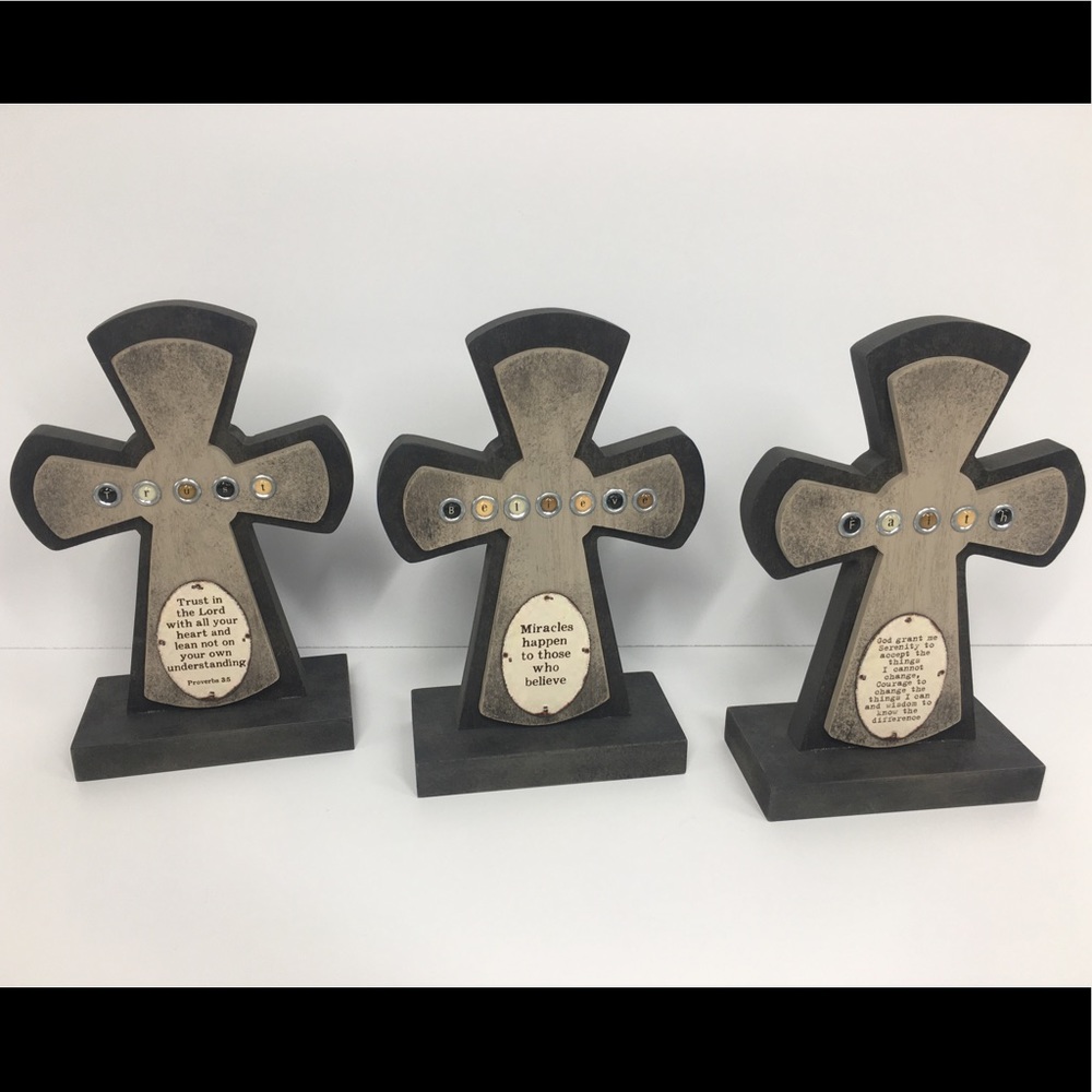 CROSS SET Of 3 💒 home decor. FAITH God Jesus